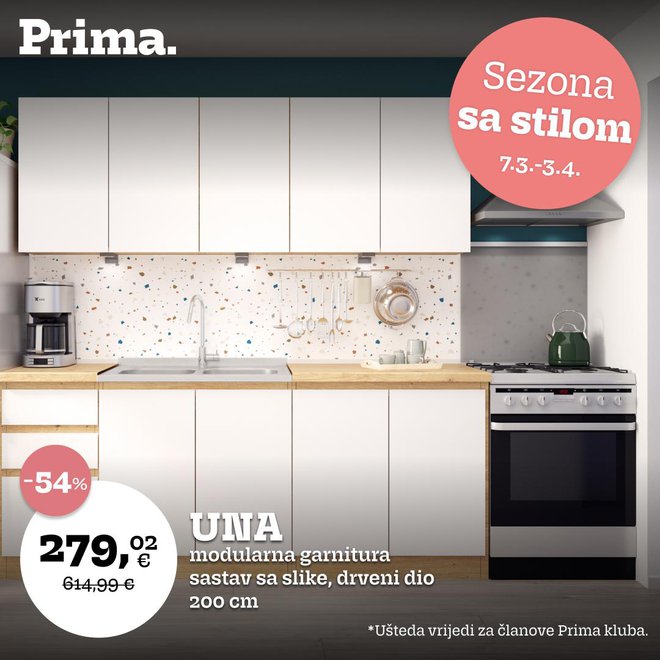Prima modularna kuhinja Una idealna je za opremanje apartmana/Foto: Prima