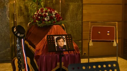 Posljednji ispraćaj pjevača Krunoslava Kiće Slabinca na zagrebačkom Mirogoju /Foto: Ronald Gorisic/CROPIX