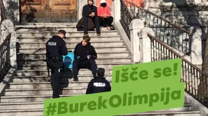 Ljubljanska buregdžinica objavila je na svojoj Facebook stranici fotografiju mladića kojeg policajci kažnjavaju zbog gableca na javnom mjestu/Foto: Facebook Burek Olimpija