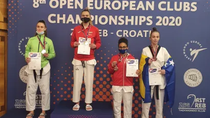 Na pobjedničkom postolju na&scaron;lo se čak troje mladih Bjelovarčana iz Taekwondo kluba Omega/Foto: Taekwondo klub Omega
