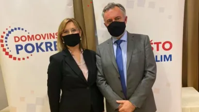 Miroslav &Scaron;koro i predsjednica bjelovarske podružnice Dubravka Draga&scaron;ević/Foto: Domovinski pokret