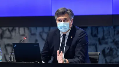 Premijer Andrej Plenković na predstavljanju epidemiolo&scaron;kih mjera / / Foto: Goran Mehkek/CROPIX