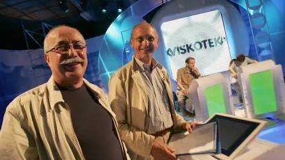 Lazo Goluža (lijevo) stvorio je najpopularniji kviz u biv&scaron;oj državi, a za&scaron;titno lice kviza bio je Oliver Mlakar (desno)/Foto: Damjan Tadić/CROPIX
