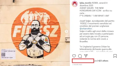 Joszef Szajer, mađarski europarlamentarac koji se bori protiv prava LGBT osoba, dobio je mural u Rimu jer ga je policija uhvatila na gay orgijama s drogom / Foto: Facebook