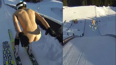 Halvor Egner Granerud gol se spu&scaron;ta niz skija&scaron;ku skakaonici/Foto: Screenshot NRK