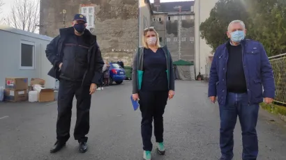 Glavna medicinska sestra s covid odjela bjelovarske bolnice Mirna Tićak i dožupan Neven Alić (desno) / Foto: Radio Daruvar