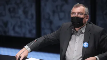 Zagreb, 281220.
NSK, Hrvatske bratske zajednice.
Konferencija za medije Nacionalnog stozera civilne zastite RH.
Na fotografiji: Krunoslav Capak.
Foto: Ranko Suvar/CROPIX