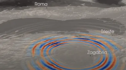 Simulacija &scaron;irenje potresa s epicentrom pokraj Petrinje/Foto: Screenshot/YouTube