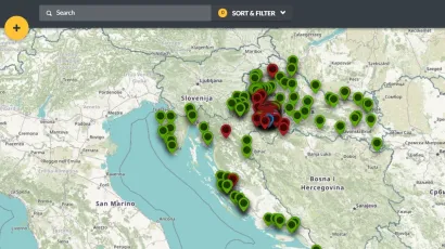 Interaktivna digitalna karta koja će olak&scaron;ati prikupljanje i dostavu pomoći/Foto: Screenshot
