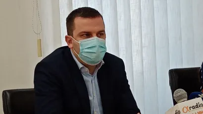 Gradonačelnik Bjelovara Dario Hrebak na dana&scaron;njoj tiskovnog konferenciji/Foto: Deni Marčinković
