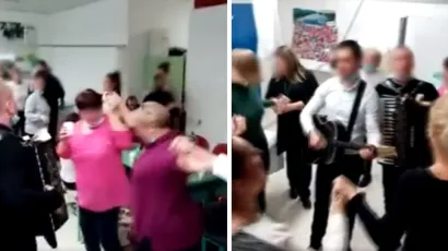 Korona party u Covid bolnici KB Dubrava/Foto: Screenshot RTL