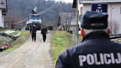 Policijski očevid u ulici Jana Ži&scaron;ke u Pakracu/Foto: MojPortal.hr/Nikica Puhalo