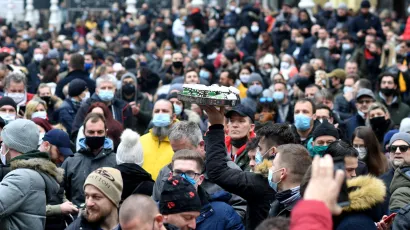 Prosvjedna akcija zbog nezadovoljstva ekonomskim i epidemiolo&scaron;kim mjerama Vlade i Civilnog stožera/ Foto: Goran Mehkek/CROPIX