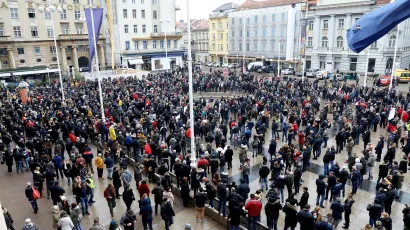 Udruga Glas poduzetnika organizirala je u srijedu prosvjed jer su nezadovoljni mjerama Vlade i Civilnog stožera / Foto: Damjan Tadić/CROPIX