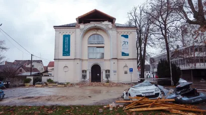 Glazbena &scaron;kola Frana Lhotke u Sisku u potresu je pretrpjela brojna o&scaron;tećenja/Foto: Marko Todorov/CROPIX