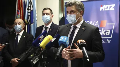 Premijer Andrej Plenković nakon dana&scaron;nje sjednice Gradskog odbora HDZ-a/Foto: Željko Puhovski/CROPIX