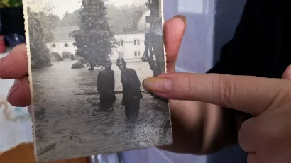 Daruvar, 1957. godina. Vatrogasac je Franjo Pokorny, a snimatelj Vlado Daněk