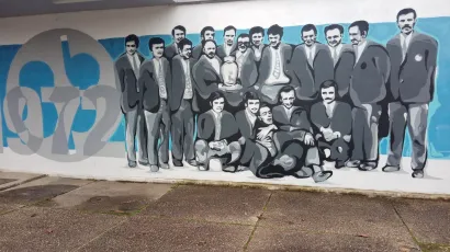 Mural ispred Dvorane europskih prvaka, kao podsjetnik na osvajanje naslova Europskih prvaka/Foto: Deni Marčinković