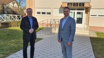 Gradonačelnik gare&scaron;nice Josip Bilandžija i HDZ-ov kandidat za župana Marko Maru&scaron;ić/Foto: HDZ