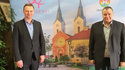 HDZ-ov kandidat za župana Marko Maru&scaron;ić i gradonačelnik Čazme Dinko Pirak/Foto: HDZ