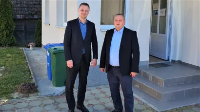 Kandidat za župana Marko Maru&scaron;ić s načelnikom općine Dežanovac, Josipom Stjepanovićem