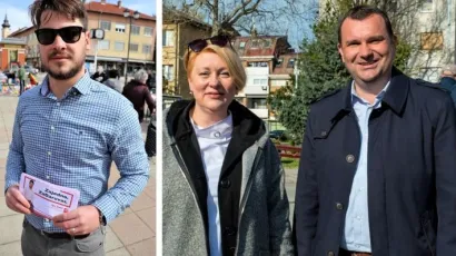 Igor Jare&scaron; (SDP) te Vanda Cegledi i Damir Lneniček (HDZ)