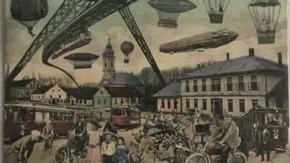 Stara ilustrirana dopisnica, kakve su se prodavale početkom pro&scaron;log stoljeća, prikazuje Daruvar u budućnosti