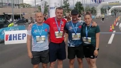 Policijski službenici Luka Marke&scaron;ić, Marko Balažić, Ante Jeličić i Magdalena Or&scaron;ić/ Foto: PU bjelovarsko-bilogorska
&nbsp;