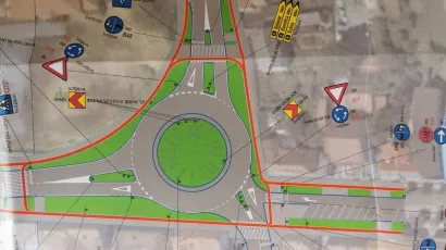 Nacrt budućeg rotora na križanju Radićeve i Ulice Petra Zrinskog u Daruvaru/Foto: Hrvatske ceste