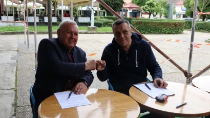 Neven Alić, zamjenik župana BBŽ i Faruk Demiri, vlasnik Orijenta/Foto: Daria Marković