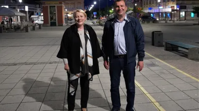 Damir Lneniček i Vanda Cegledi sretni su nakon prvih neslužbenih rezultata jer će voditi Daruvar jo&scaron; četiri godine/Foto: MojPortal.hr