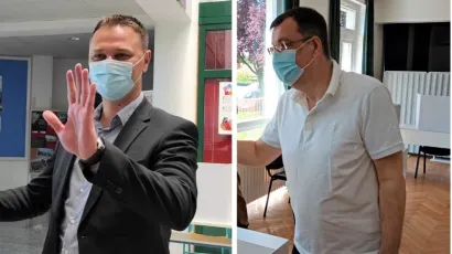 Marko Maru&scaron;ić i Damir Bajs na birali&scaron;tu/Foto: MojPortal.hr