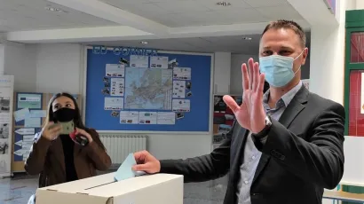 Marko Maru&scaron;ić na biračkom mjestu/Foto: Martina Čapo
