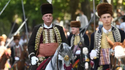 Alkarski vojvoda Bosko Ramljak na pro&scaron;logodi&scaron;njoj Sinjskoj alci/Foto: Tom Dubravec/CROPIX