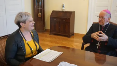 Pože&scaron;ki biskup Antun &Scaron;kvorčević primio je pakračku gradonačelnicu Anamariju Blažević/Foto: Pože&scaron;ka biskupija