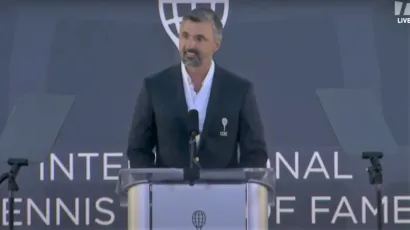 Goran Ivani&scaron;ević na primanju u Kuću slavnih/Foto: Screenshot