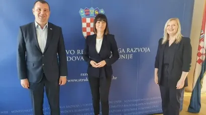 Gradonačelnik Daruvara Damir Lneniček, ministrica Nata&scaron;a Trami&scaron;ak i ravnateljica Razvojne agencije Daruvar Danica Cetin Pajer/Foto: Grad Daruvar