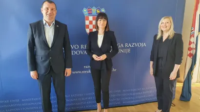 Gradonačelnik Daruvara Damir Lneniček, ministrica Nata&scaron;a Trami&scaron;ak i ravnateljica Razvojne agencije Daruvar Danica Cetin Pajer/Foto: Grad Daruvar