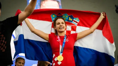 Zlatna olimpijka Matea Jelić dočekana u rodnom gradu Kninu/Foto: Niksa Stipanicev/CROPIX
