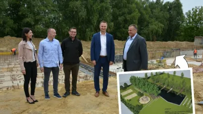 Župan Marko Maru&scaron;ić i gradonačelnik Čazme Dinko Pirak na gradili&scaron;tu/Foto: BBŽ, arhiva