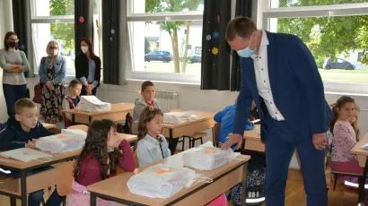 Marko Maru&scaron;ić posjetio je prva&scaron;iće u Grubi&scaron;nom Polju/ Foto: BBŽ
