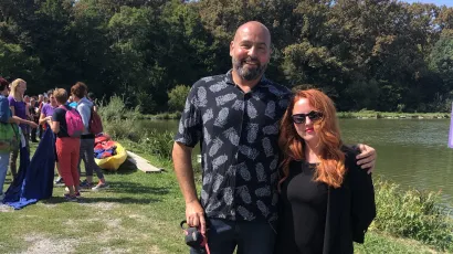 Ribafish i djevojka Kasandra na Fi&scaron;ijadi u Gare&scaron;nici/ Foto: Janja Čaisa