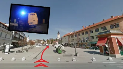 Mjesto gdje je mladi Daruvarčanin automobilom u&scaron;ao u pje&scaron;ačku zonu i vozio se do Julijevog parka/Foto: Google, Dark Toma&scaron;/Cropix