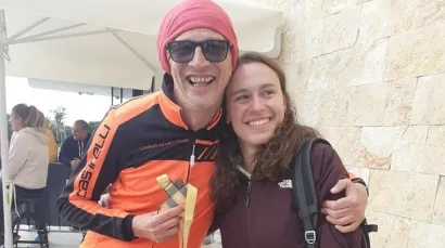 Goran Jureković Gogo i njegova trenerica Sonja &Scaron;kevin koja je na ovom triatlonu u cilj u&scaron;la druga od svih žena/Foto: Privatni album