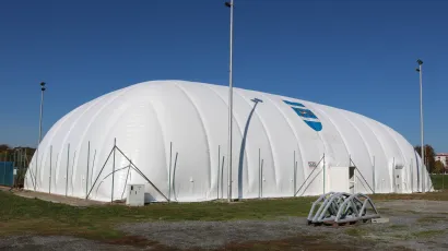 Balon će natkrivati i zagrijavati teren do proljeća/Foto: Pakrački list