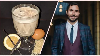 Daruvarski koktel majstor Denis Vlahovac i njegov zimski koktel/Foto: Ana Knežević, Denis Vlahovac