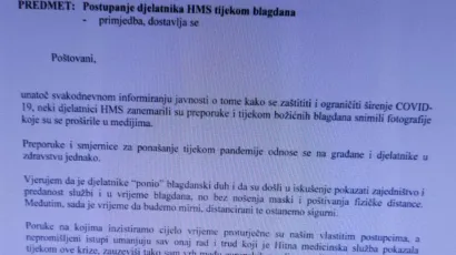Dopis kojeg je uputila ravnateljica Hitne Maja Buljević-Grba/Foto: Facebook