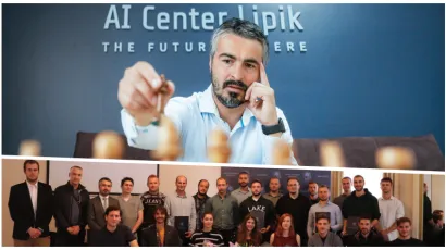 Utemeljitelj AI Centra Lipik Dejan Iličić i polaznici prve generacije programera umjetne inteligencije/Foto: Danijel Soldo/CROPIX, Compas.hr