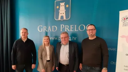 Tomislav Marković, Danica Cetin Pajer, gradonačelnik Prelog Ljubomir Kolarek i Boris Peranović/ Foto: Grad Daruvar