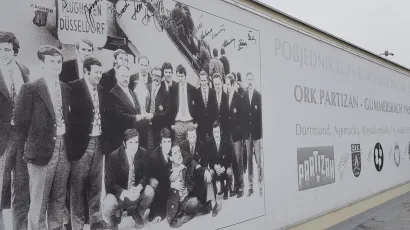 Podsjetnik na slavne dane bjelovarskog rukometa i danas krasi Staro rukometno igrali&scaron;te, popularno Partizanovo/ Foto: Grad Bjelovar<br>